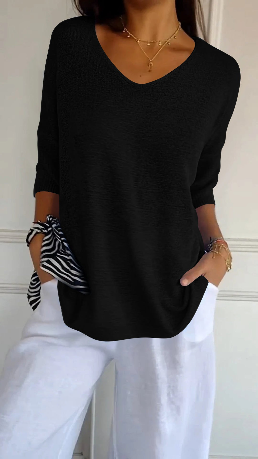 Emma | Top Cuello en V Favorecedor