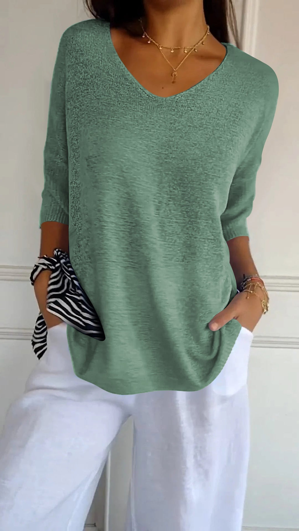 Emma | Top Cuello en V Favorecedor