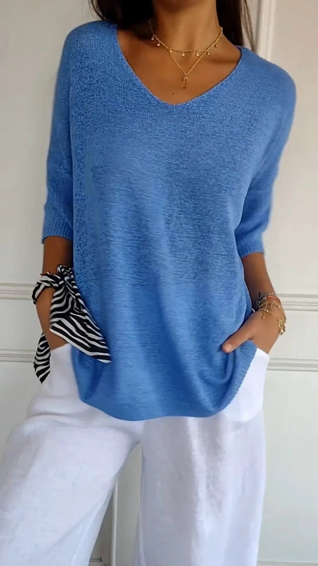 Emma | Top Cuello en V Favorecedor