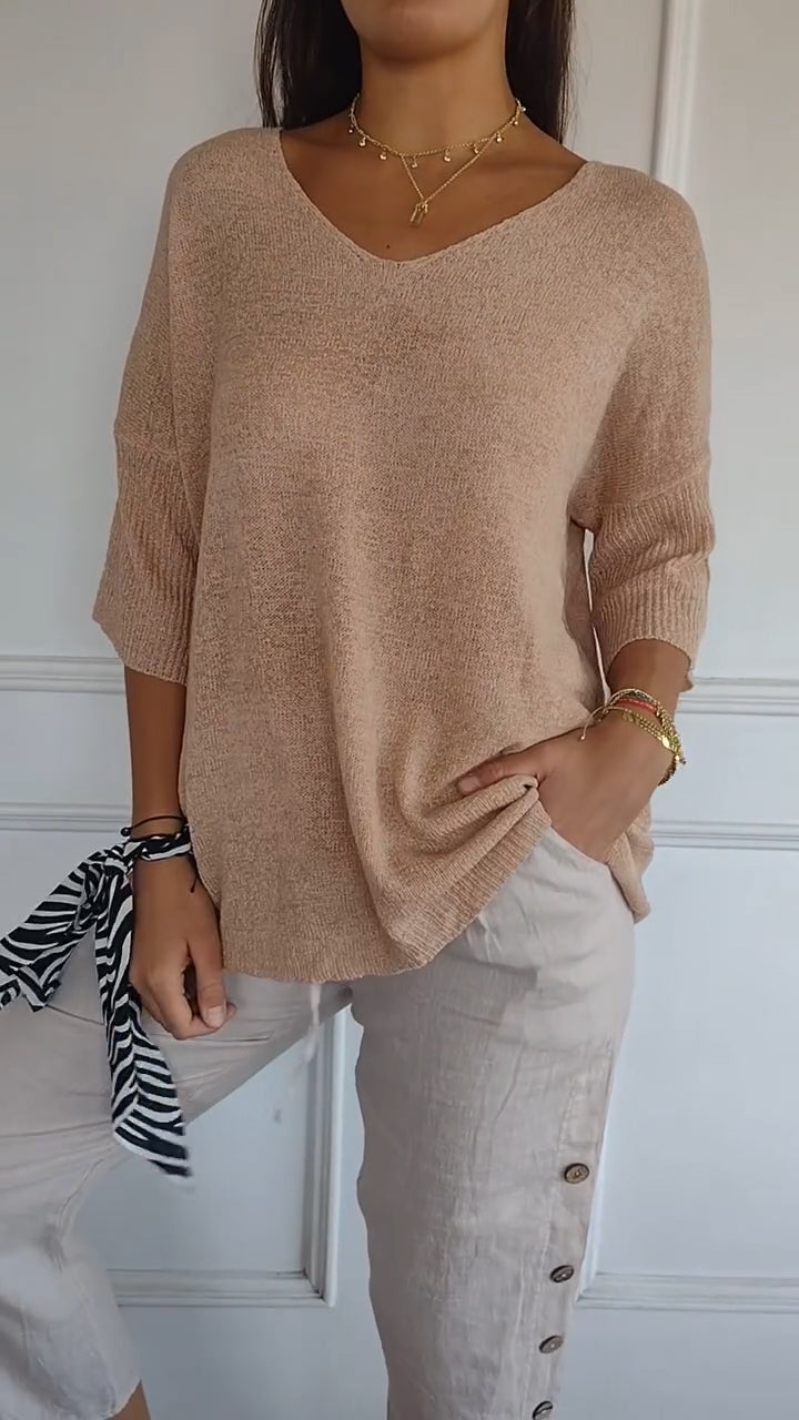 Emma | Top Cuello en V Favorecedor