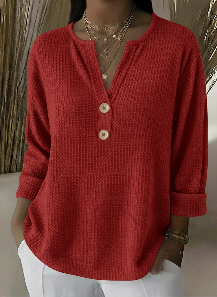 Alina | Camiseta Henley Acogedora