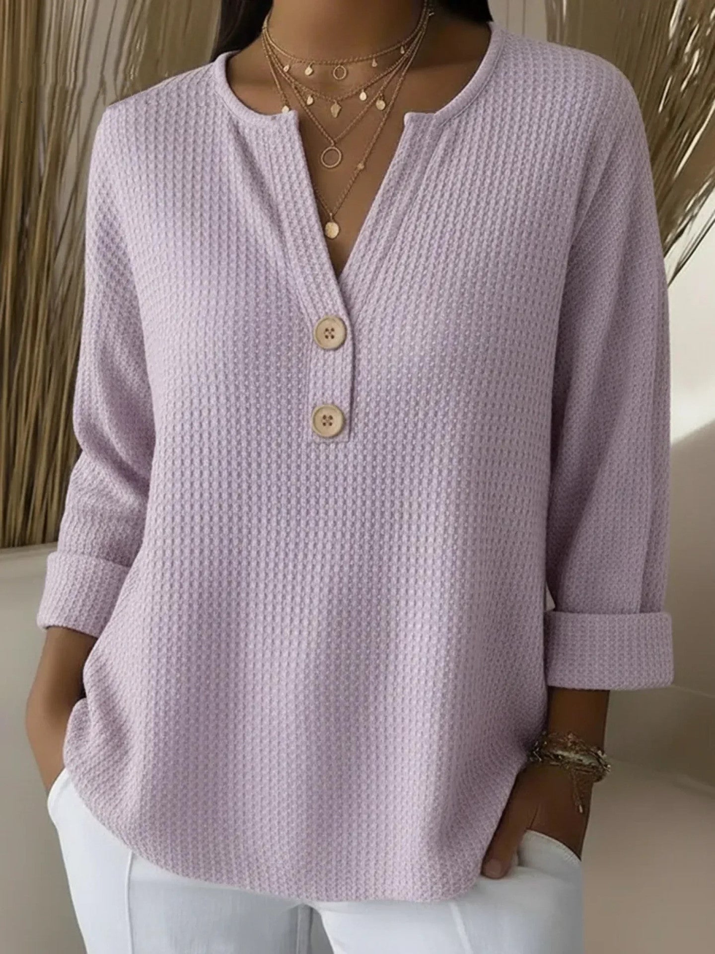 Alina | Camiseta Henley Acogedora