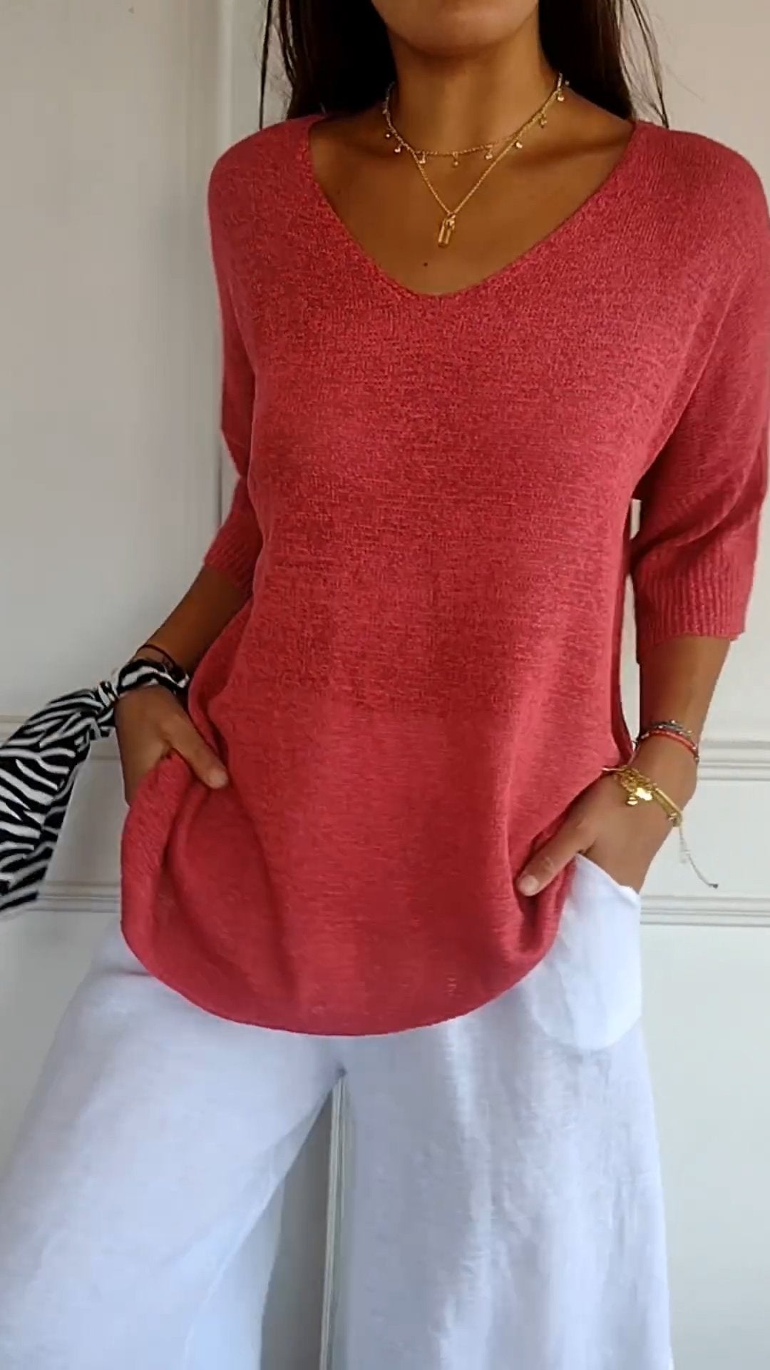 Emma | Top Cuello en V Favorecedor